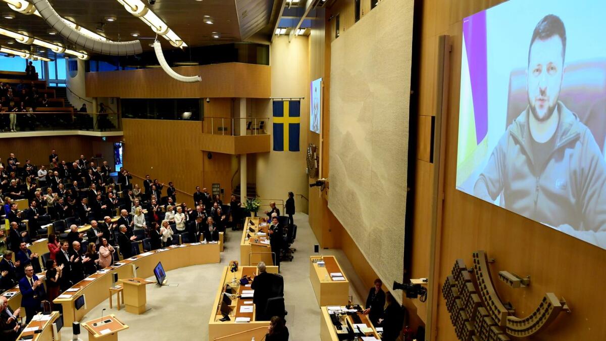 Zelenskyj fick stående ovationer i riksdagen | Tidningen Näringslivet
